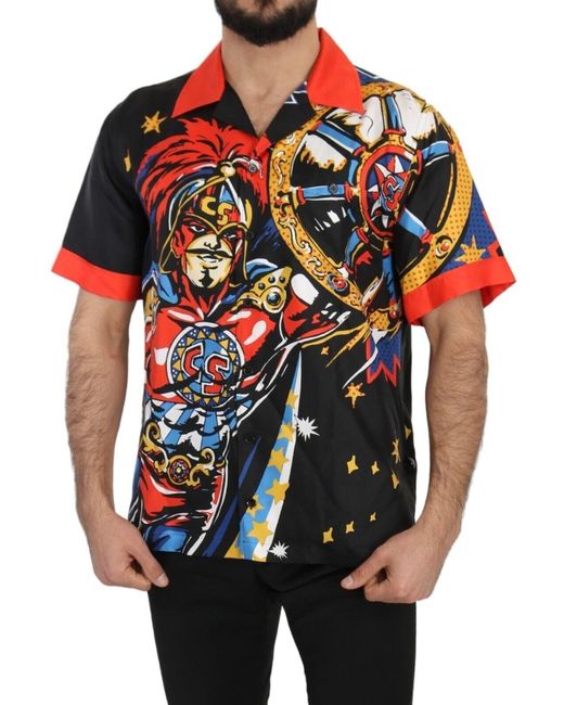 Dolce & Gabbana Red Silk Casual Elegance Shirt for men
