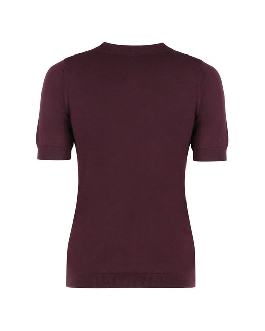 Etro Red Short-Sleeve Wool Sweater