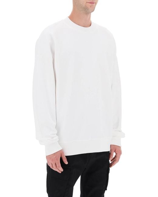 DIESEL White Rob-Megoval Sweatshirt With Maxi Oval-D Logo Embroidery for men