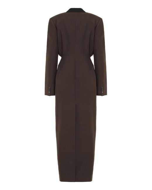 Khaite Black Bellow Single-Breasted Long Coat Polyamide