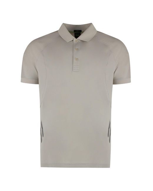 Boss Gray Technical Fabric Polo Shirt for men