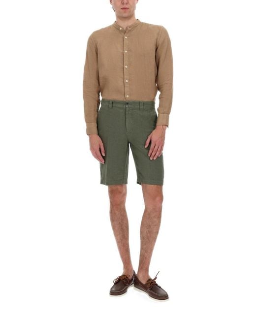 120% Lino Green Shorts Linen for men