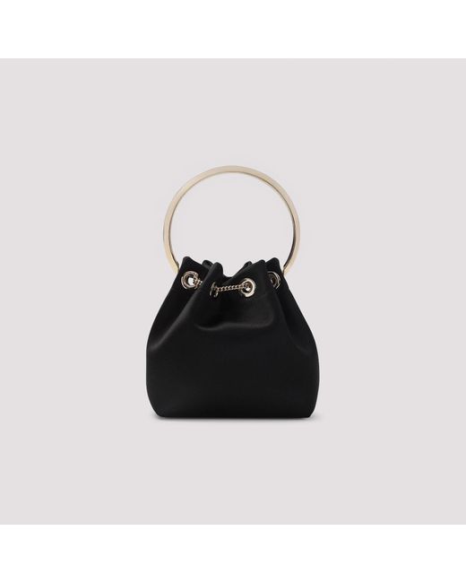 Jimmy Choo Black Bon Bon Satin Handbag