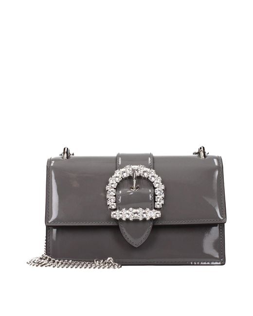 Jimmy Choo Gray Leather Shoulder Bag