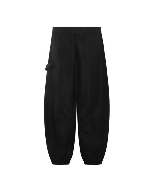 J.W. Anderson Black Anchor Logo Printed Twisted Joggers