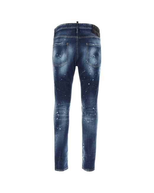DSquared² Blue Cool Guy Mid-rise Embellished Distressed Jeans for men