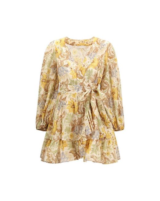 Zimmermann Natural Bicolor Cotton Casual Dress