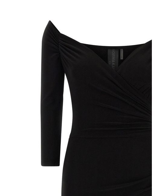 Norma Kamali Black Heart-Shaped Neckline Bodysuit