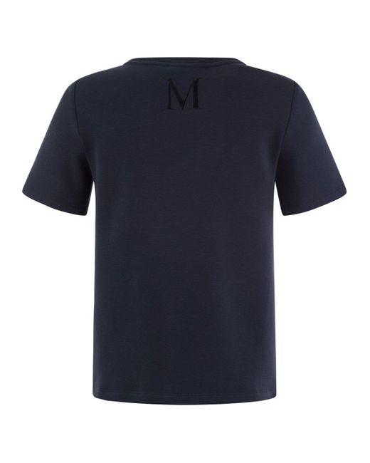 Max Mara Blue Fianco Scuba Jersey T Shirt With Logo
