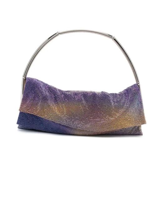 Benedetta Bruzziches Purple Crystal Embellishment Shoulder Bag