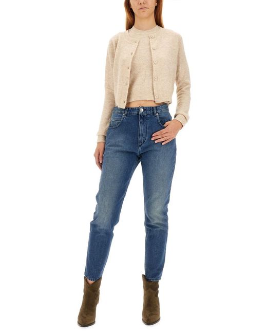 Isabel Marant Blue Slim Fit Cardigan Baby Alpaca Jumpers