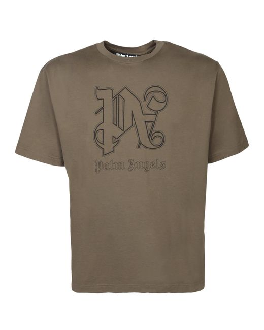 Palm Angels Pa Monogram T-shirt in Green for Men | Lyst