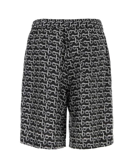 Burberry Gray Luxurious Mulberry Silk Shorts for men
