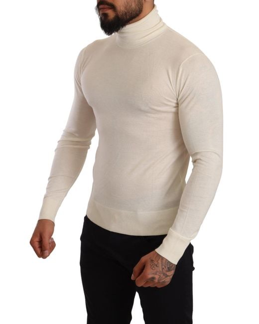 Dolce & Gabbana Natural Cashmere Turtleneck Pullover Sweater Clothing for men