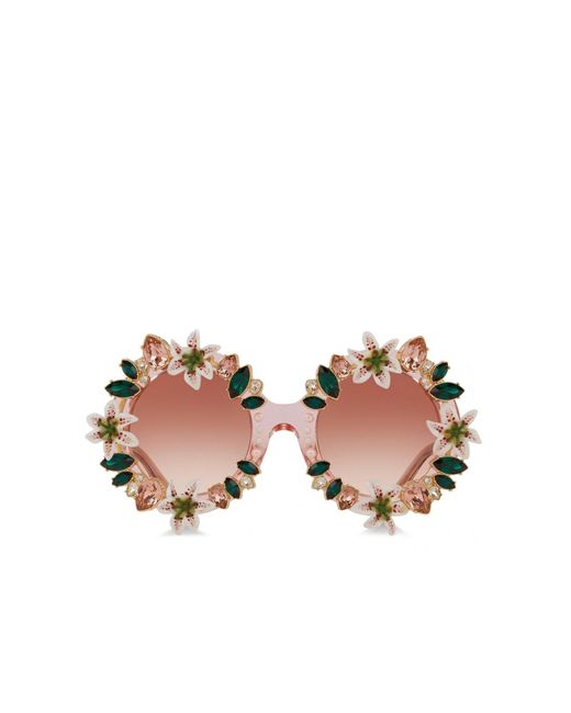 Dolce & Gabbana Pink Crystal Sunglasses