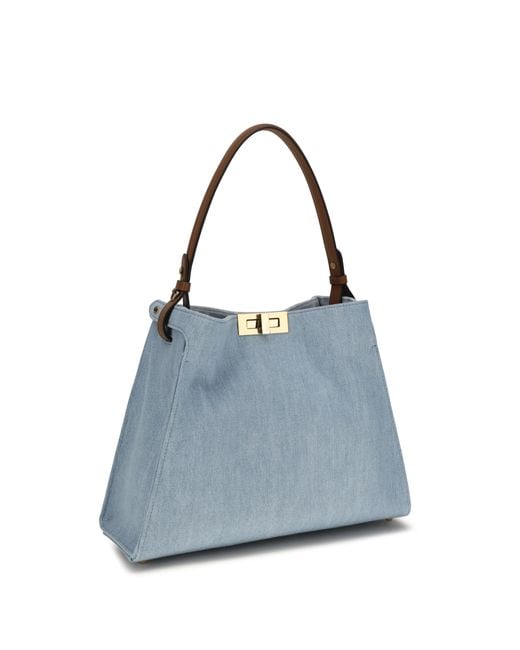 Fendi Blue Handbag Way Calf Leather Shoulder Bags