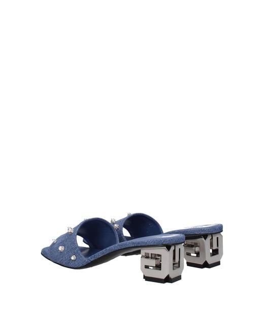 Givenchy Blue Fabric Flat Sandals