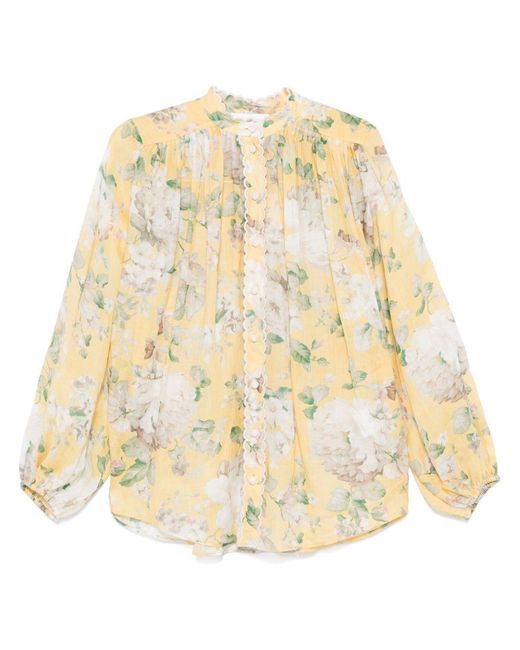 Zimmermann Natural Acacia Floral-Print Shirt