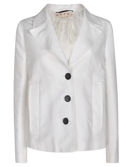 Marni White Three-Buttoned Jacket