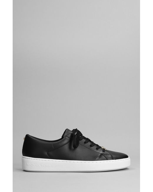 Michael Kors Keaton Lace Up Sneakers In Black Leather in Gray | Lyst