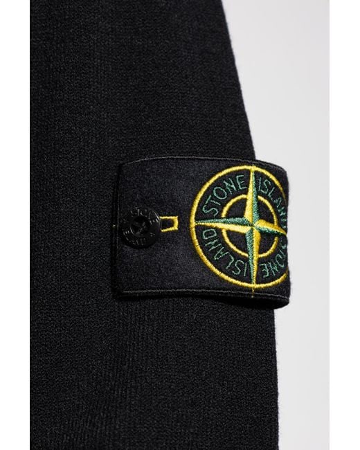 Stone Island Black Wool Sweater for men