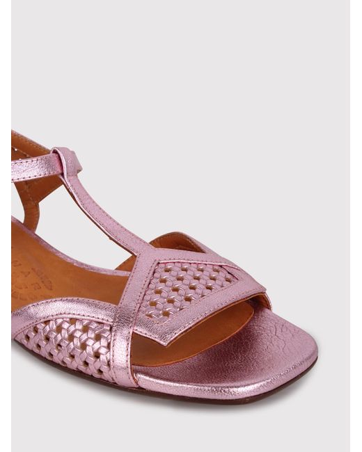 Chie Mihara Pink Tencha Caged Leather Sandals