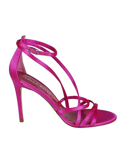 Lella Baldi Pink Satin Sandals