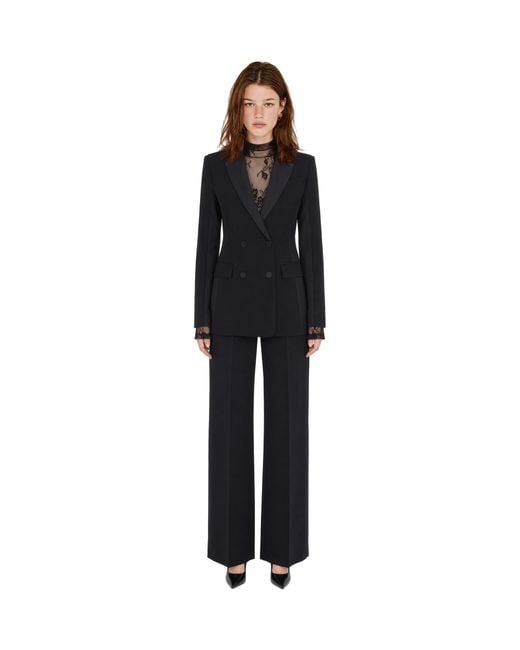 Patrizia Pepe Gray Tulle Top With Contrasting Lace Polyester Tops