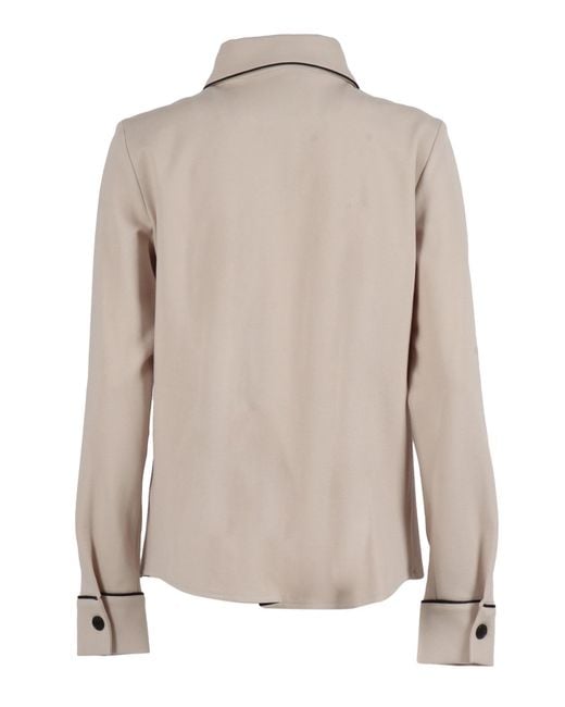 Shirtaporter Natural Shirt Piping With Pin Viscose Nylon Elastane