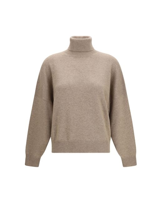 Brunello Cucinelli Natural Cashmere Turtleneck Sweater Kashmir/Capra Hircus