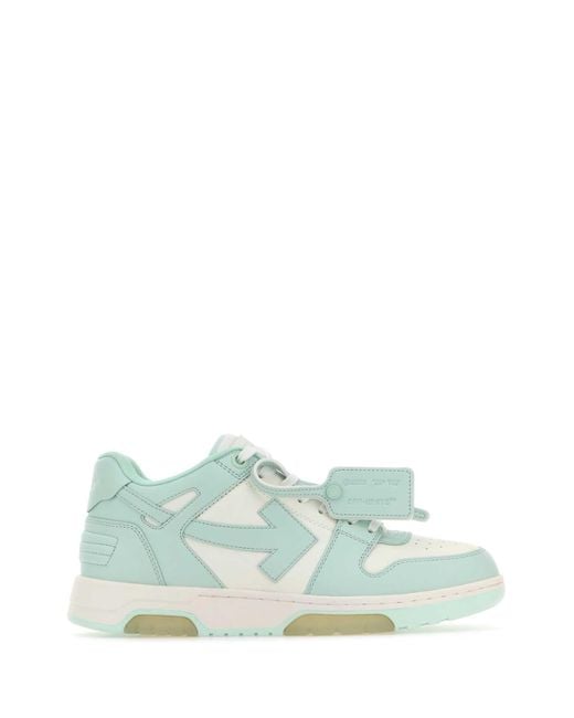 Off-White c/o Virgil Abloh Blue Two-Tone Leather Out Of Office Sneakers for men