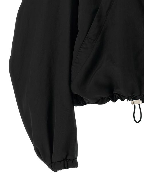 The Attico Black Hooded Bomber Jacket
