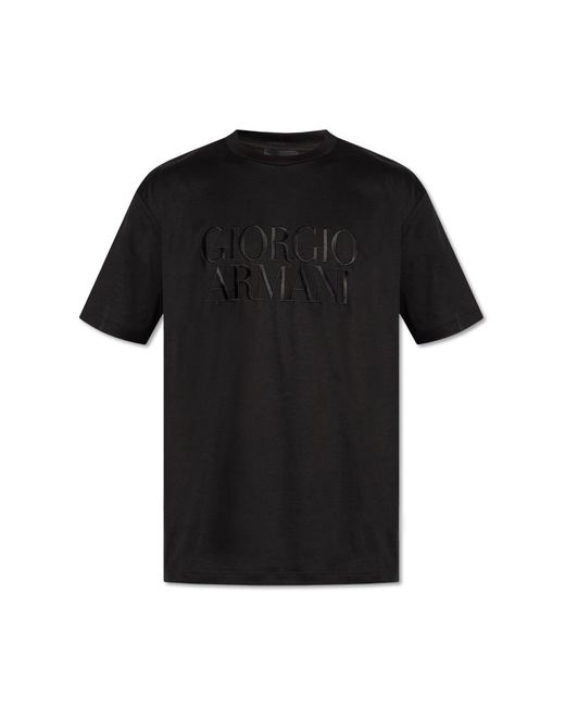 Giorgio Armani Black T-Shirt With Logo for men