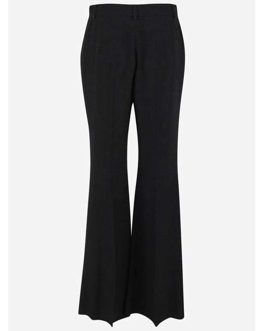 Balenciaga Black Viscose Flared Pants Trousers