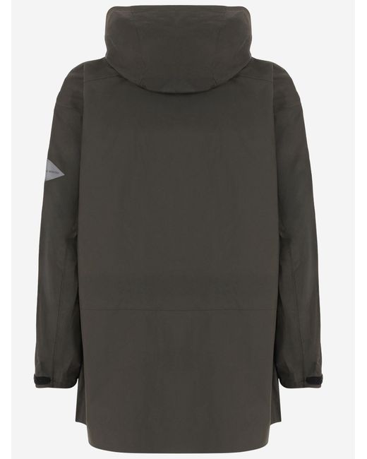 And Wander Black Technical Hooded Jacket for men