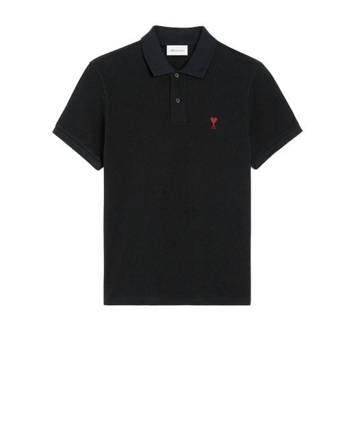 AMI Black Ami T-Shirts And Polos Main Material Cotton for men