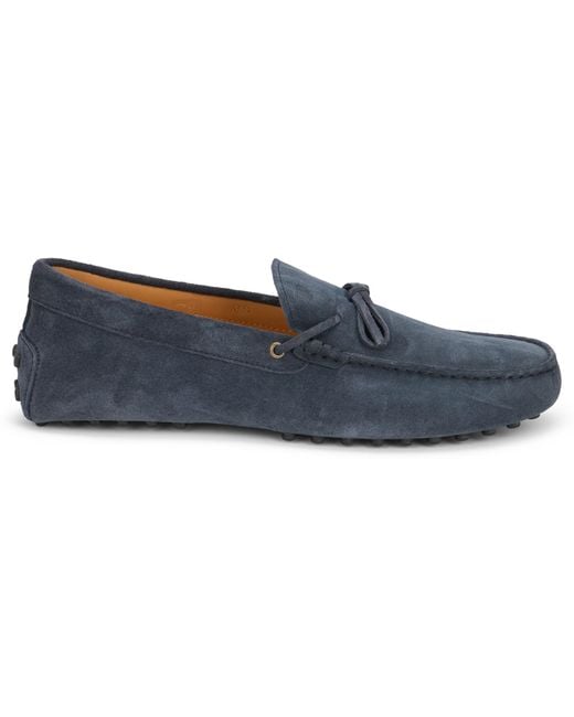 Tod's Blue Suede Loafers Leather for men