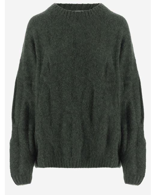 Allude Green Cashmere And Silk Sweater