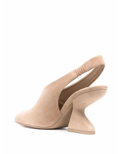 Ferragamo Natural F-Heel 100Mm Slingback Pumps