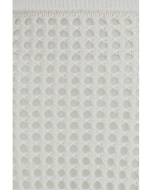 Max Mara Pure White Cotton Mesh Skirt