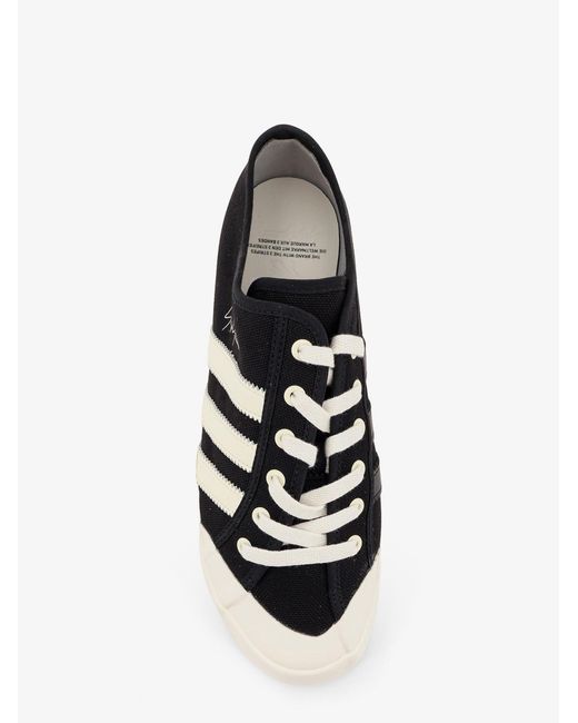 Adidas White Canvas Sneakers With Side Stripes Canvas/Rubber Trainers