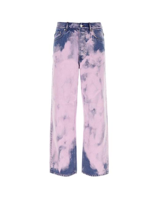 Dries Van Noten Purple Two-Tone Denim Jeans for men