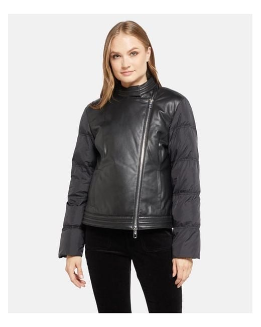 Emporio Armani White Hybrid Leather Caban Jacket Clothing Coats