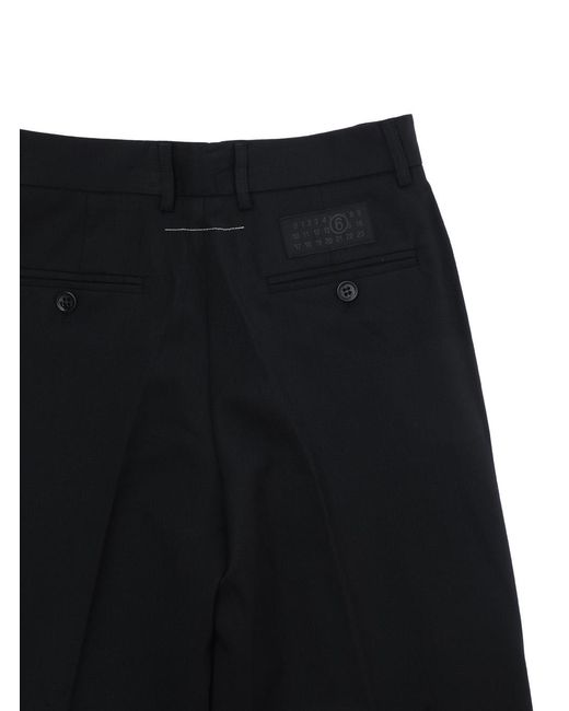 MM6 by Maison Margiela Gray Pants With Side Pockets, Hems Wool Trousers for men
