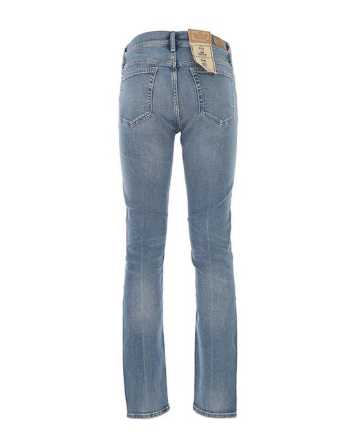 Polo Ralph Lauren Blue Whiskering Effect Slim-Cut Jeans Jeans