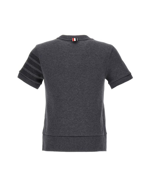 Thom Browne Black Short Sleeve Sweatshirt