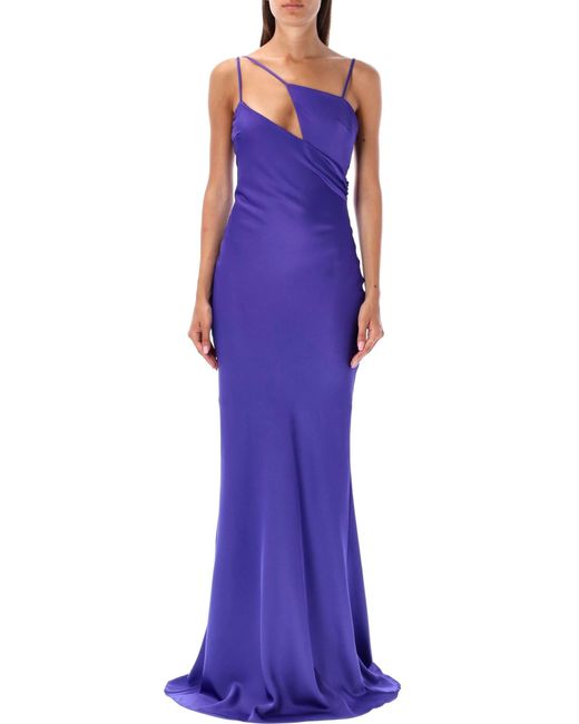 The Attico Purple Melva Vivid Long Dress
