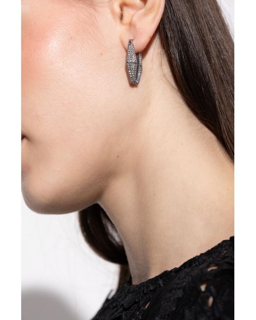 Jimmy Choo Black Earrings With Crystals