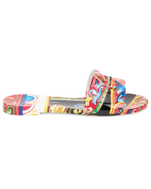 Dolce & Gabbana Multicolor Rubber Slides Tpu Sandal