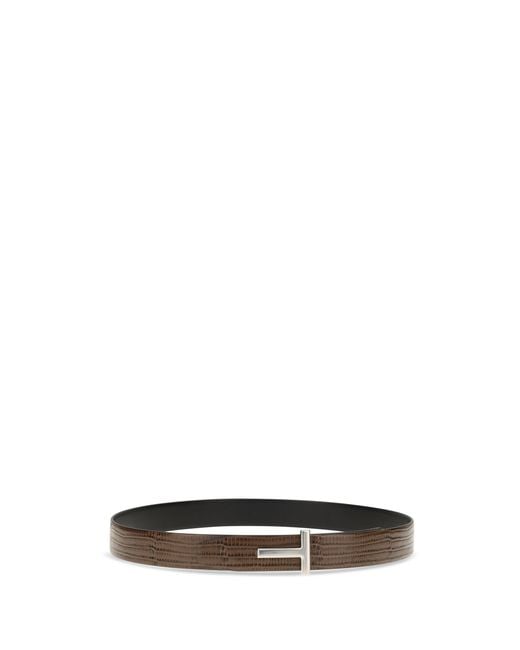 Tom Ford Multicolor Reversible T Icon Belt Calf Leather Bos Taurus E Braces for men